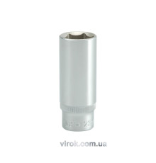 Головка торцева 6-гранна YATO : подовжена, квадрат 1/2", М= 22 мм, L= 76 мм [12/60/120]