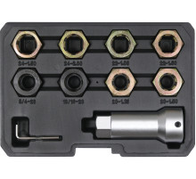 Набір засобів для ремонту гвинтової різьби YATO 3/4", 13/16", М20-24 з кроками 1, 1,25, 1,5, 2 [10]