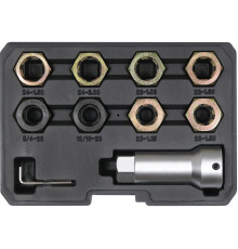 Набір засобів для ремонту гвинтової різьби YATO 3/4", 13/16", М20-24 з кроками 1, 1,25, 1,5, 2 [10]