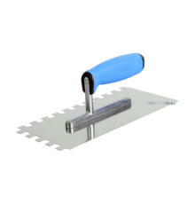 Терка гладилка VIROK PROFI : Нержавіюча, зубчата, L= 270x130 мм, зуб 8х8