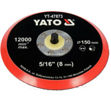 Диск кріпильний опорний з липучкою для полірування YATO Ø= 150мм з гвинтов шпинделем Ø= 5/16" (8 мм)