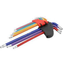 Ключі "TORX" YATO: Т10- Т50, Г-подібні, 2-сторонні, l= 97- 225 мм, 9 шт. [10/50]