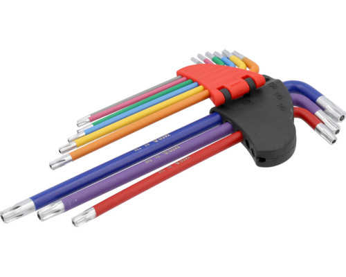 Ключі "TORX" YATO: Т10- Т50, Г-подібні, 2-сторонні, l= 97- 225 мм, 9 шт. [10/50]
