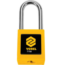 Замок навісний VOREL з дугою Ø= 6 мм, h= 38 мм, 2 ключі, корпус покритий нейлоном- 40х20хм45 мм [10]