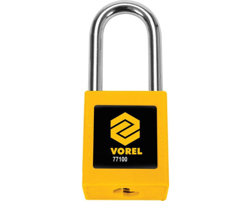 Замок навісний VOREL з дугою Ø= 6 мм, h= 38 мм, 2 ключі, корпус покритий нейлоном- 40х20хм45 мм [10]