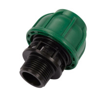 Муфта до водяних пластикових труб з зовн. різьбою 25мм-3/4" FLO поліпропіленова, для тиску 1 MPa[50]