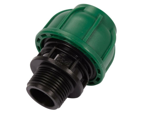 Муфта к водяным пластиковым трубам с наруж. резьбой 25мм-3/4" FLO полипропиленовая, для давления 1 MPa[50]