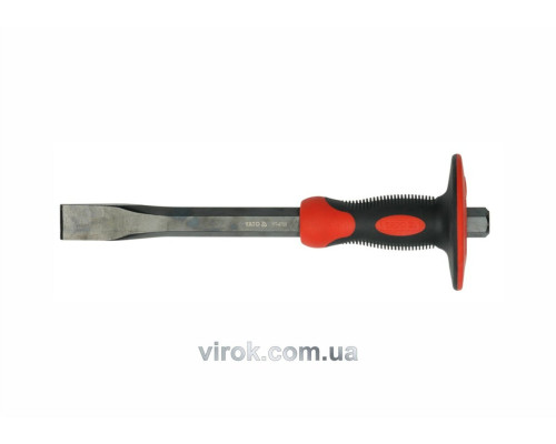 Зубило YATO плоске з захисною ручкою: l= 300 мм, b= 25 мм, Cr-V [4/24]