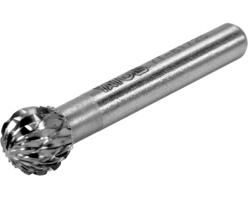 Фреза кульова з карбіду вольфрама YATO, Ø= 10 мм, l= 45/5,4 мм, з шпинделем Ø= 6 мм [40/80]