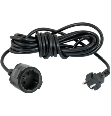 Подовжувач мережевий VIROK: l= 15 м, з 1 гніздом без заземлення, чорний(садовий)