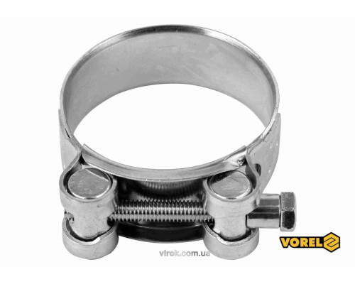 Хомут сталевий, з гвинтовим затискачем GBS W1 VOREL : Ø= 48-51/ 22 мм, оцинкований [100]