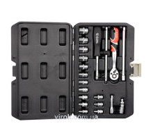 Набір головок торцевих YATO : квадрат 1/4", М3,5-14 з інструментами. 20 шт. [10]