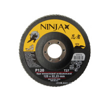 Круг пелюстковий шліфувальний NINJA : Т27, 125х22 мм, Р120 (10/200 шт. уп)
