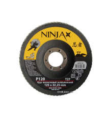 Круг пелюстковий шліфувальний NINJA : Т27, 125х22 мм, Р120 (10/200 шт. уп)