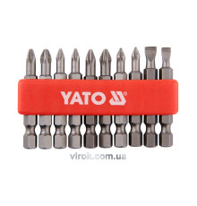 Набор отверточных насадок YATO : SL5, SL6, PH1/1, PH2/2, PZ1/1, PZ2/2, L= 50 мм.