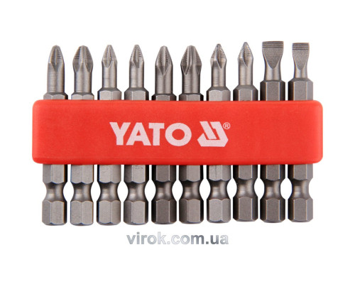 Набор отверточных насадок YATO : SL5, SL6, PH1/1, PH2/2, PZ1/1, PZ2/2, L= 50 мм.
