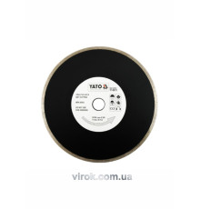 Диск алмазний суцільний YATO : Ø= 230x5,3x22,2 мм. H= 2,7 мм. для мокрої різки [10/40]