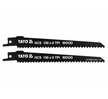 Полотна по дереву, до шаблевої пили YATO : l= 150 мм, h= 1 мм, 6 зубів/1", 2 шт. [50/200]