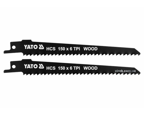 Полотна по дереву, до шаблевої пили YATO : l= 150 мм, h= 1 мм, 6 зубів/1", 2 шт. [50/200]