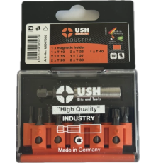 Набір насадок викруткових Industry USH: 1/4" з магнітним тримачем, T10-T40, 12ел.