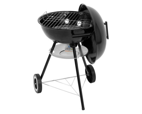 Гриль круглий вугільний LUND, решітка Ø=41 см, на 3 ніжках (з 2 колесами) з кришкою; 48х44х73 см [1]