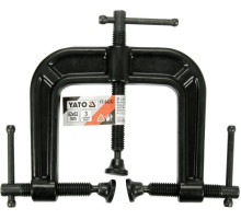 Струбцина з 3 гвинтовими затискачами YATO, тип "С", 62х 62 мм [10/60]