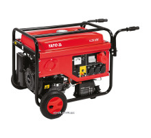 Генератор струму бензиновий YATO: P= 4.25/5.5 кВт, U= 230/380В, 1-3фази, бак- 25л (1.1л олива) AVR