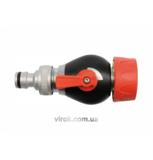 Розподілювач води 1-оканал. YATO з вентилем на шланг d= 1/2" / ABS / алюміній [12/48]