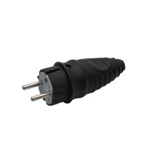 Вилка мережева VIROK 16А/250V з заземленням пряма з каучуку