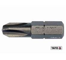Насадка отверточная YATO: "Philips" PH3 х 25 мм. HEX 1/4". 10 (Уп/Шт.) [20/100]