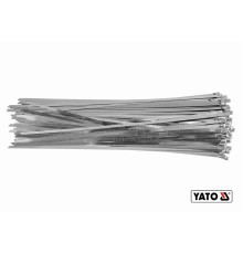 Хомут затискний YATO : смужка- 4.6 х 450 мм з нержавіючої сталі, пак. 100 шт [50]