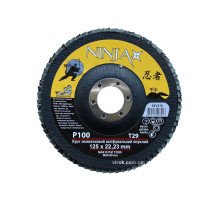 Круг пелюстковий шліфувальний NINJA опуклий : Т29, 125х22 мм, Р100 (10/200 шт. уп)