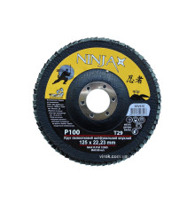 Круг пелюстковий шліфувальний NINJA опуклий : Т29, 125х22 мм, Р100 (10/200 шт. уп)