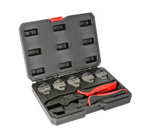 Клещи для обжатия наконечников проводников YATO, L=220 мм с 5 сменными матрицами кпл.