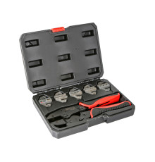 Кліщі для обтискання наконечників провідників YATO, L=220 мм з 5 змінними матрицями  кпл. 6 шт. у фу