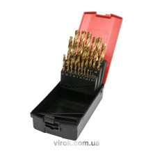 Свердла по металу титанові YATO : HSS-TiN Ø= 1-13 мм. (Набір/25 Шт.) [5/20]