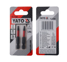 Отверточная насадка YATO TORX T10 х 50 мм HEX 1/4", хром-молибден, 2 шт.
