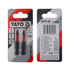 Насадка викруткова YATO TORX T10 х 50 мм HEX 1/4", хром-молібден, 2 шт.