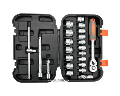 Набір головок торцевих STHOR : квадрат 3/8", з інструментами [22 Од.] [10]