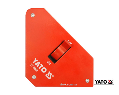 Струбцина магнитная для сварки с переключателем YATO: 25 кг, 117 х 192 х 32 мм
