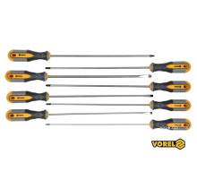 Набір викруток з подовженими стержнями VOREL : L= 325 мм, SL, PH, TORX, Cr-V, 8 шт [10]