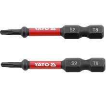 Насадка викруткова ударна YATO TORX T8 х 50 мм. HEX 1/4", 2 шт.[10]