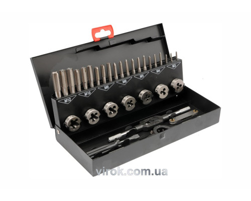 Мітчики і плашки YATO М3-М12, Набір 32 шт. [10]