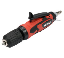 Дриль пневматичний прямий YATO : Ø= 1/4", самозатискний патрон Ø≤10 мм,  6.3 Bar, 113 л/хв [20]