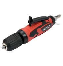 Дриль пневматичний прямий YATO : Ø= 1/4", самозатискний патрон Ø≤10 мм,  6.3 Bar, 113 л/хв [20]