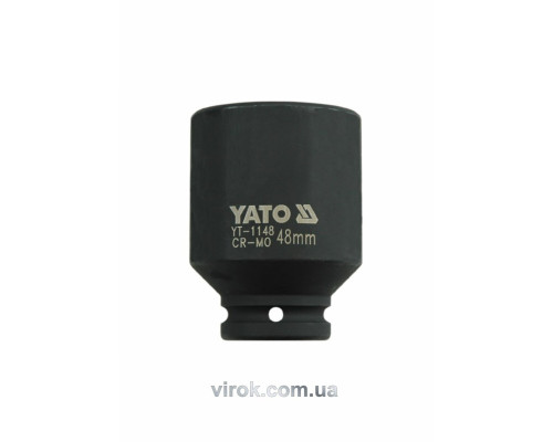 Головка торцева ударна 6-гранна YATO : подовжена, квадрат 3/4", М= 48 мм, L= 90 мм [2/8]