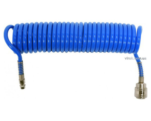 Шланг пневматичний спіральний YATO швидкоз'єднуваний: Ø= 5.5/8 мм, ≤12 Bar, l= 5м. поліуретан. [50]