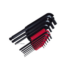 Ключі 6-гранні L-подібні STANLEY : з кулькою, M1.5-10 мм. Набір 9 Шт.