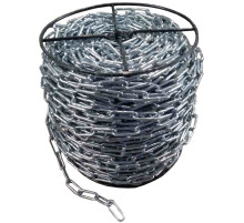 Ланцюг з довгою ланкою оцинкований ТМ "VIROK" DIN 5685C; Ø= 3 мм, 25 кг, l= 163 м ± 1,0% (TR)