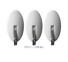 Гачки настінні самоклеючі VOREL з овальною основою, набір 3 шт. [16/192]